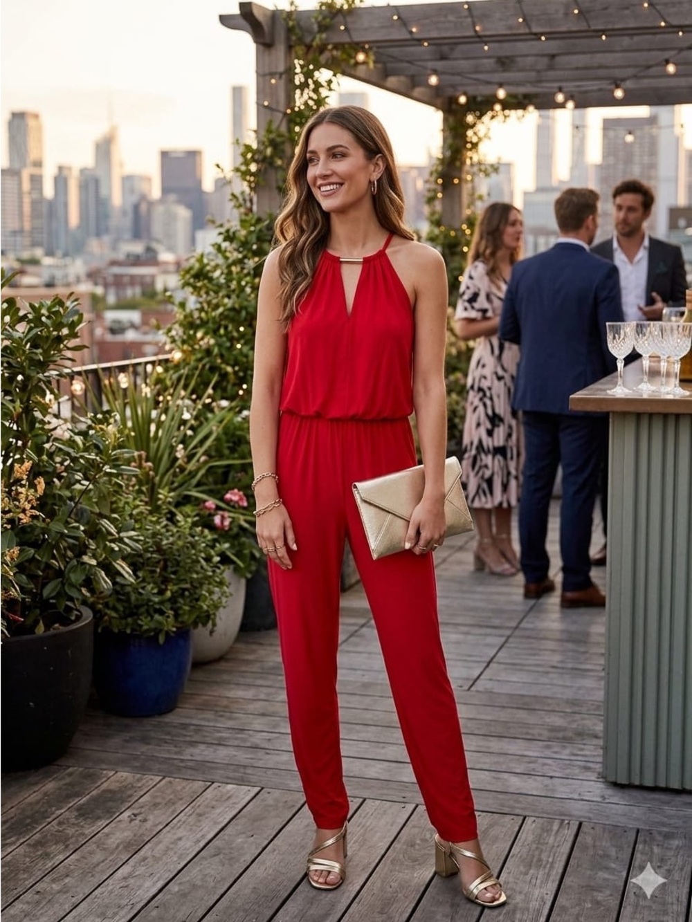 Stunning red hot jumpsuit! 🔥🔥